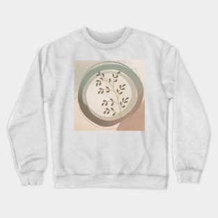 Abstract Mid century Modern Neutral Colors Boho Chic Botanical Minimalist Plants Crewneck Sweatshirt